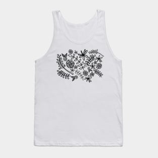 flower doodle black and pink Tank Top